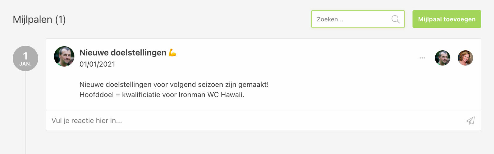 Mijlpalen Mijlpalen
