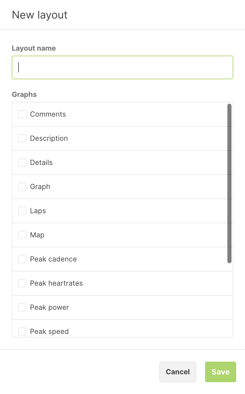 Own layouts for analyses