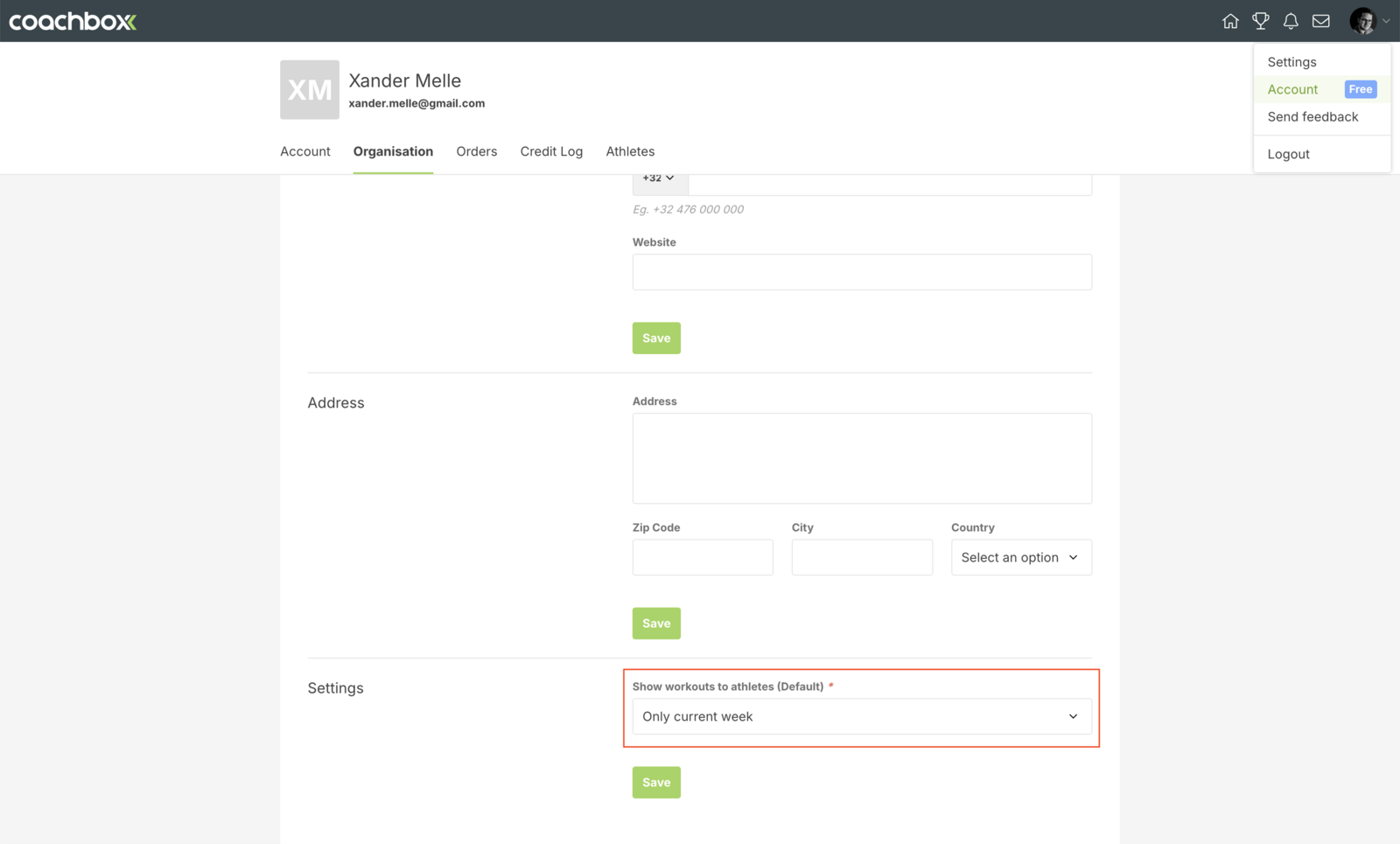 Visibility of Planned Workouts