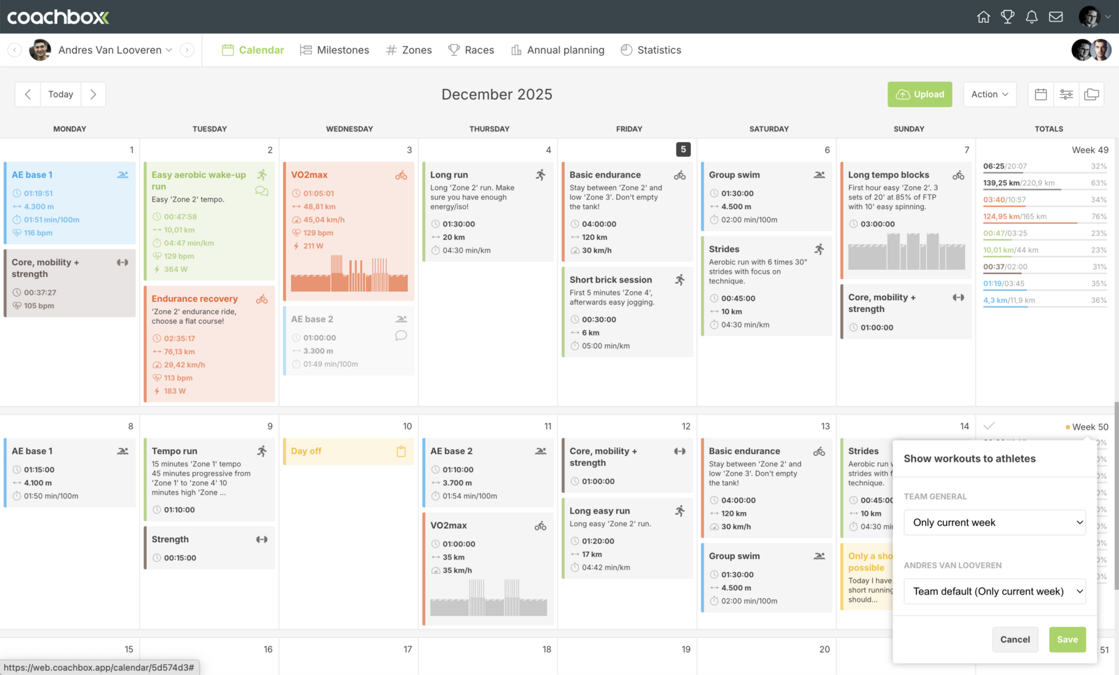 Visibility of Planned Workouts